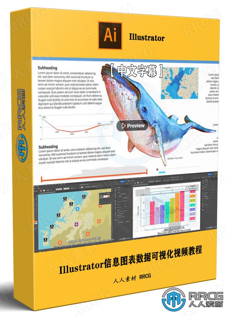 【中文字幕】Illustrator信息图表数据可视化绘制训练视频教程 AI 第1张