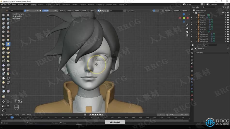 Blender守望先锋游戏角色猎空完整实例制作视频课程 3D 第3张
