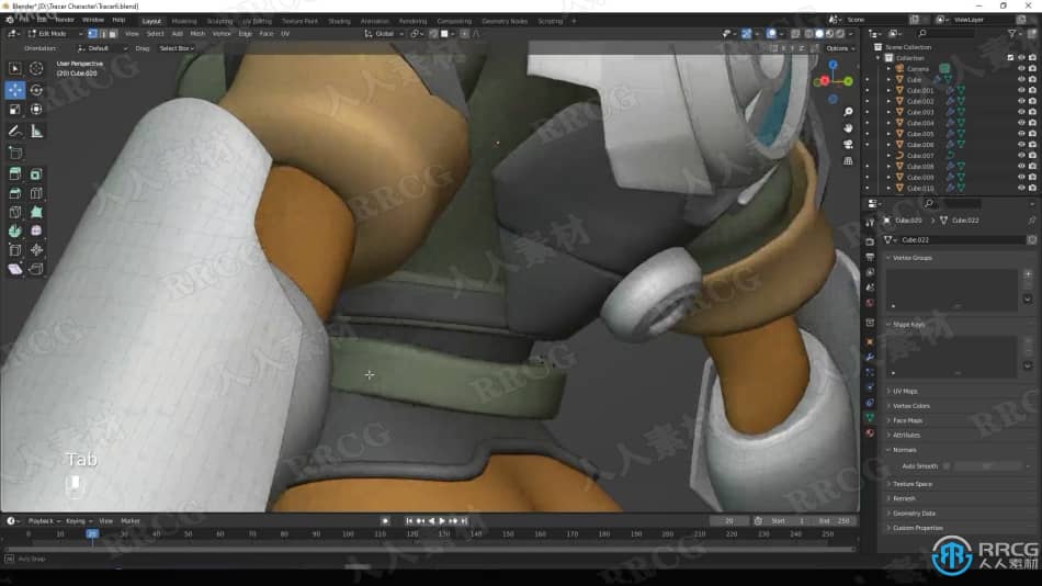 Blender守望先锋游戏角色猎空完整实例制作视频课程 3D 第5张