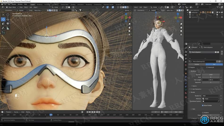 Blender守望先锋游戏角色猎空完整实例制作视频课程 3D 第9张