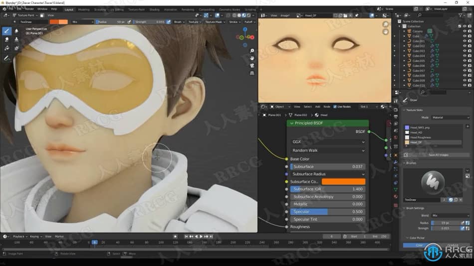Blender守望先锋游戏角色猎空完整实例制作视频课程 3D 第7张