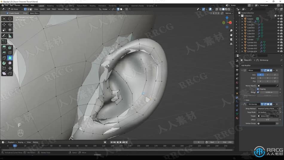 Blender守望先锋游戏角色猎空完整实例制作视频课程 3D 第4张