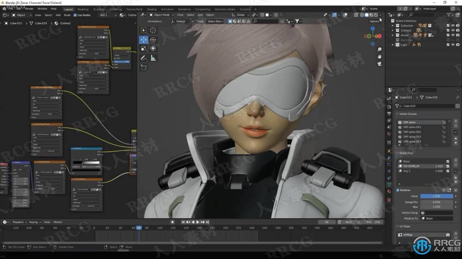 Blender守望先锋游戏角色猎空完整实例制作视频课程 3D 第16张