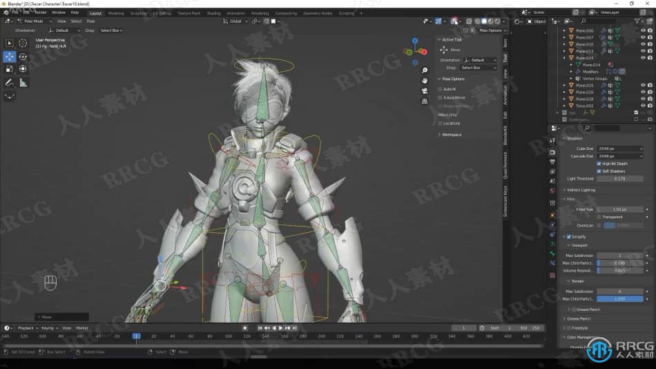Blender守望先锋游戏角色猎空完整实例制作视频课程 3D 第13张