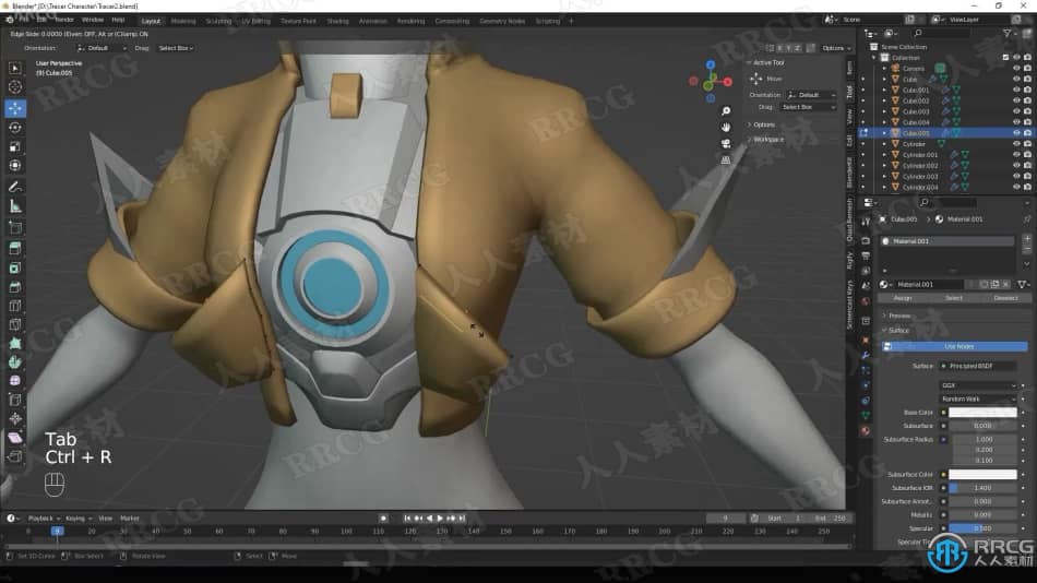 Blender守望先锋游戏角色猎空完整实例制作视频课程 3D 第2张