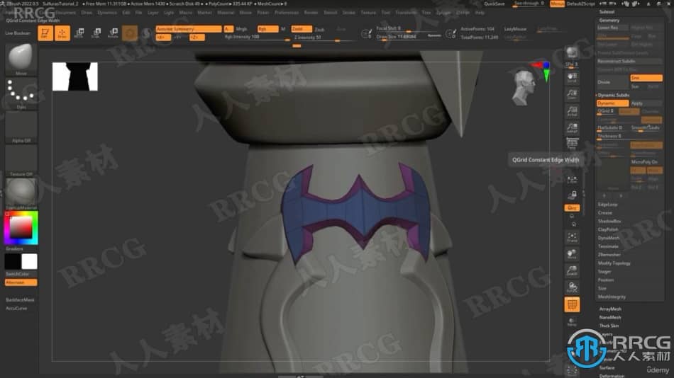 ZBrush游戏武器硬表面实例制作视频教程 3D 第8张