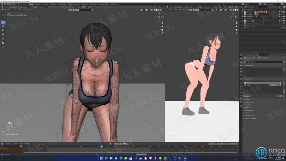 Blender可爱运动女孩建模与动画实例制作视频教程 3D 第14张