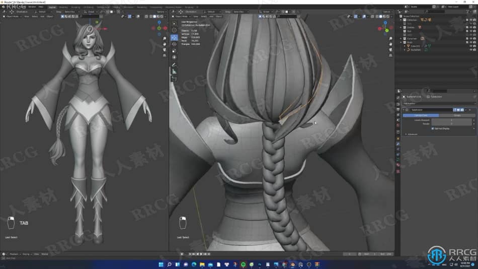 Blender阿狸狐妖英雄联盟游戏角色完整制作流程视频教程 3D 第16张