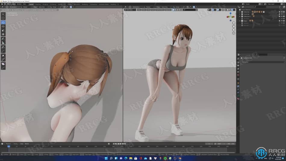 Blender可爱运动女孩建模与动画实例制作视频教程 3D 第12张
