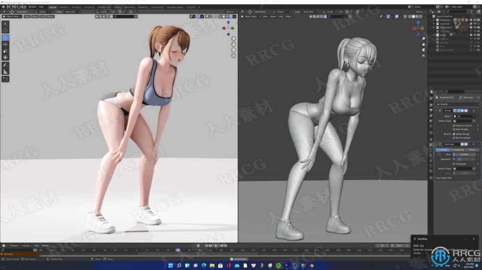 Blender可爱运动女孩建模与动画实例制作视频教程 3D 第16张