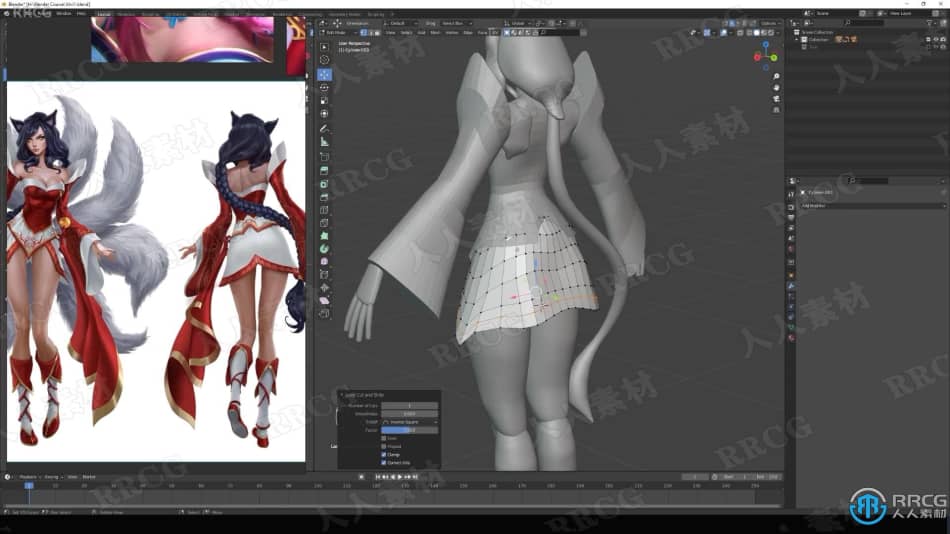 Blender阿狸狐妖英雄联盟游戏角色完整制作流程视频教程 3D 第13张