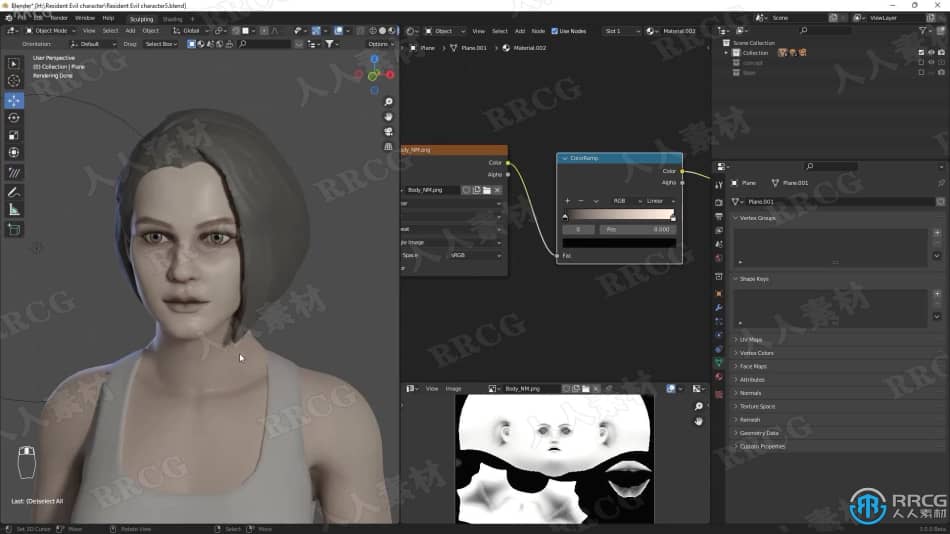 Blender 3D金发女孩角色完整制作工作流程视频教程 3D 第8张