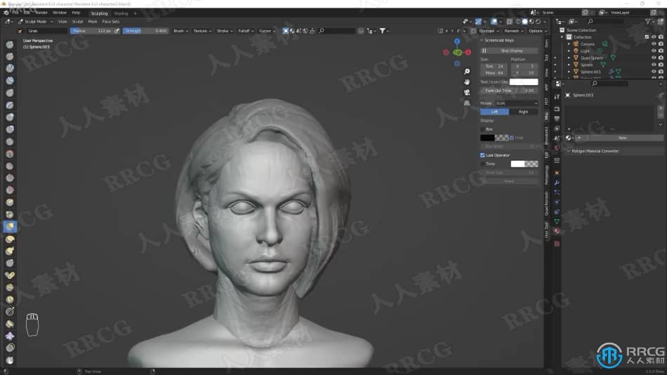 Blender 3D金发女孩角色完整制作工作流程视频教程 3D 第4张
