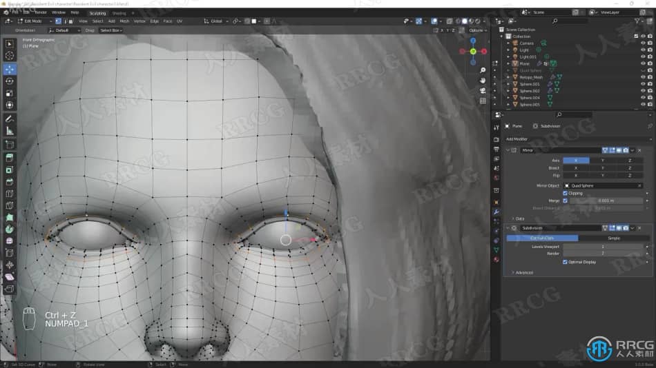 Blender 3D金发女孩角色完整制作工作流程视频教程 3D 第6张