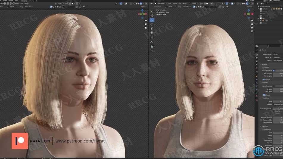 Blender 3D金发女孩角色完整制作工作流程视频教程 3D 第2张