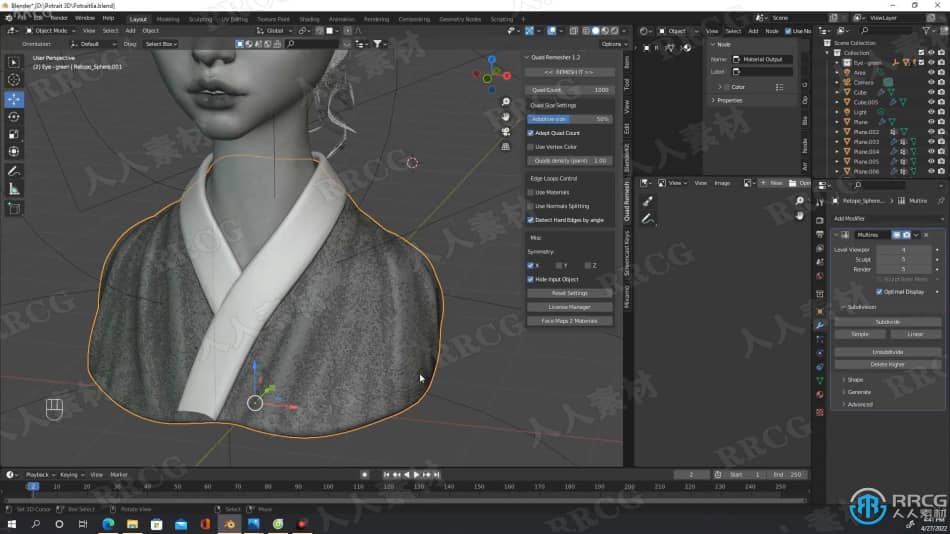 Blender超逼真半身女孩角色肖像完整实例制作视频教程 3D 第13张