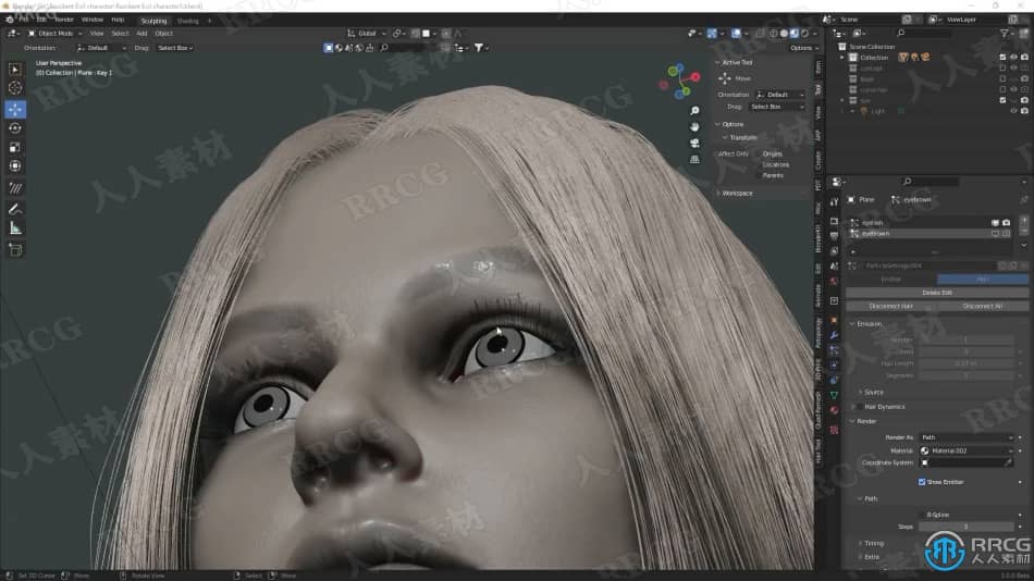 Blender 3D金发女孩角色完整制作工作流程视频教程 3D 第9张