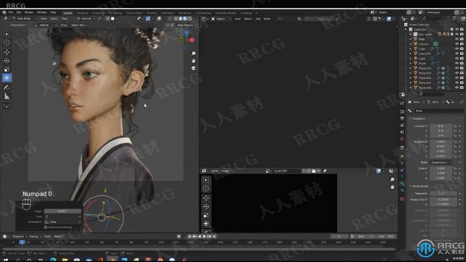 Blender超逼真半身女孩角色肖像完整实例制作视频教程 3D 第5张