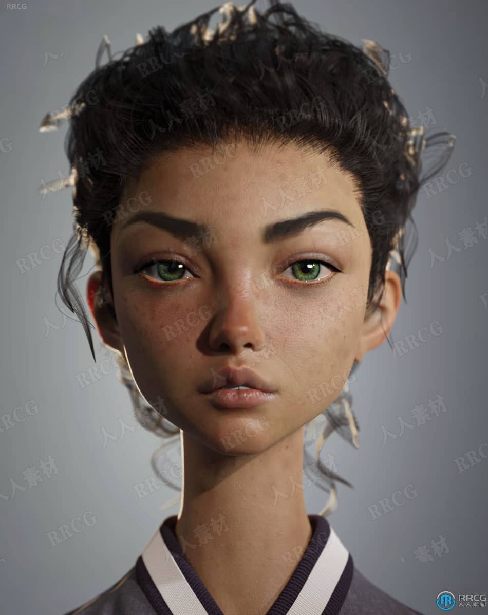 Blender超逼真半身女孩角色肖像完整实例制作视频教程 3D 第4张
