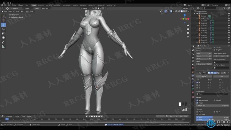 Blender女骑士游戏角色完整制作工作流程视频教程 3D 第10张