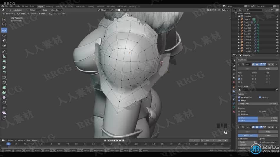 Blender女骑士游戏角色完整制作工作流程视频教程 3D 第12张