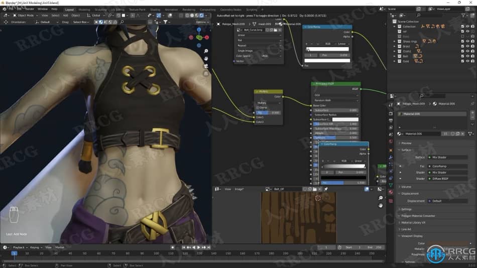 Blender机枪女战士游戏角色完整制作工作流程视频教程 3D 第10张