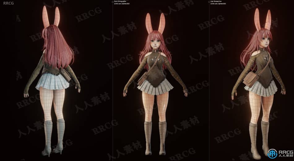 Blender兔女郎游戏角色完整制作工作流程视频教程 3D 第3张
