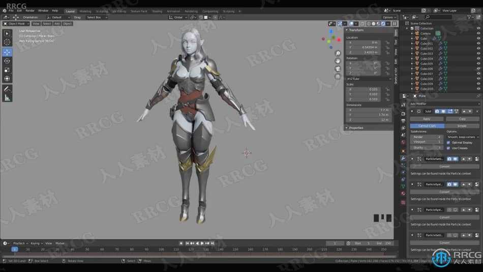 Blender女骑士游戏角色完整制作工作流程视频教程 3D 第16张