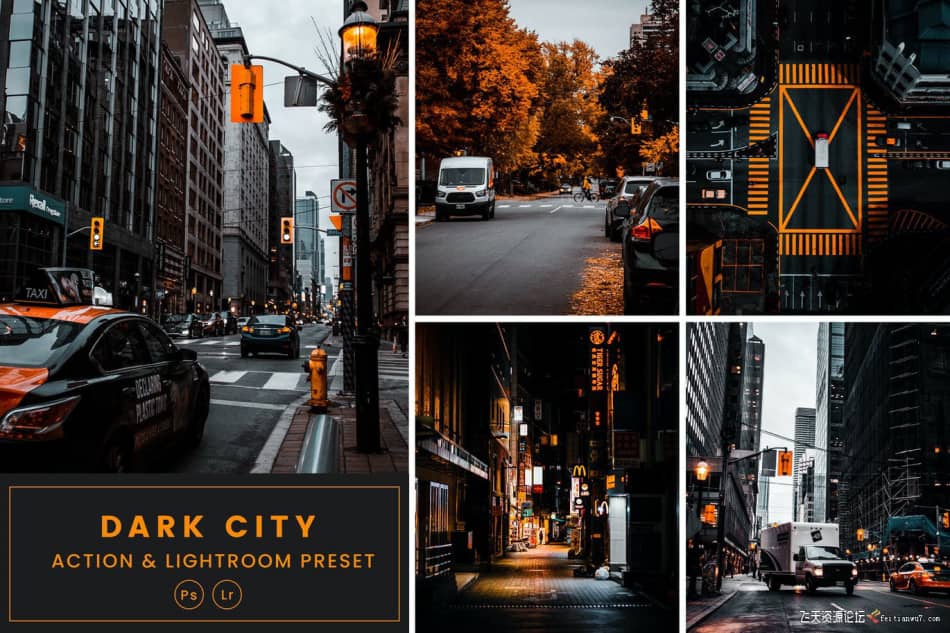 【Lightroom预设】黑暗之城电影黑金胶片Dark City Action & Lightrom Presets LR预设 第1张
