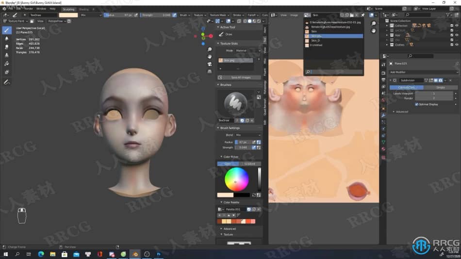 Blender兔女郎游戏角色完整制作工作流程视频教程 3D 第13张