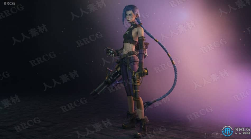 Blender机枪女战士游戏角色完整制作工作流程视频教程 3D 第19张