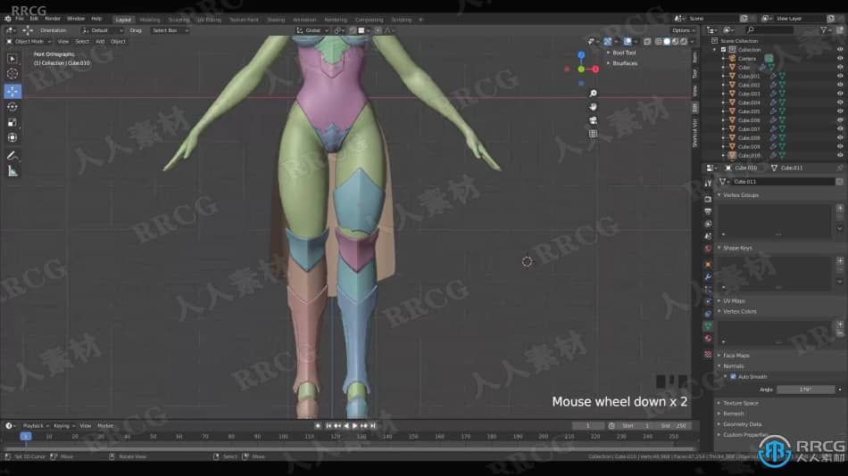 Blender女骑士游戏角色完整制作工作流程视频教程 3D 第8张