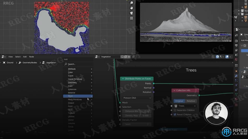 Blender逼真森林山脉景观实例制作视频教程 3D 第8张