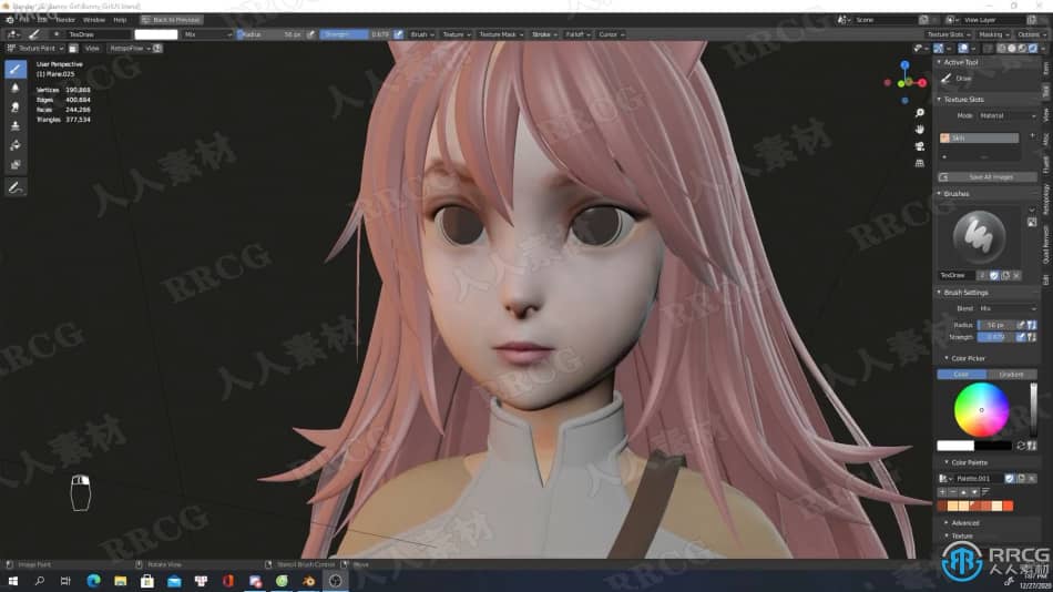 Blender兔女郎游戏角色完整制作工作流程视频教程 3D 第12张