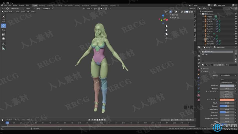 Blender女骑士游戏角色完整制作工作流程视频教程 3D 第6张