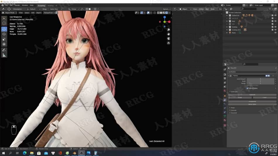 Blender兔女郎游戏角色完整制作工作流程视频教程 3D 第19张