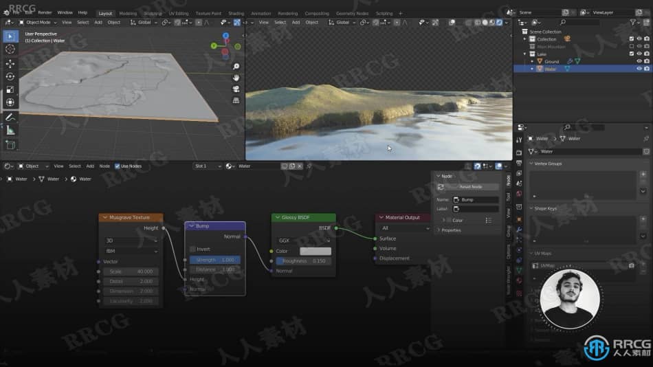 Blender逼真森林山脉景观实例制作视频教程 3D 第4张
