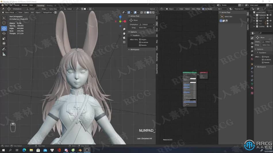 Blender兔女郎游戏角色完整制作工作流程视频教程 3D 第11张