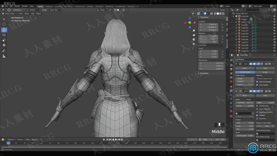 Blender女骑士游戏角色完整制作工作流程视频教程 3D 第15张