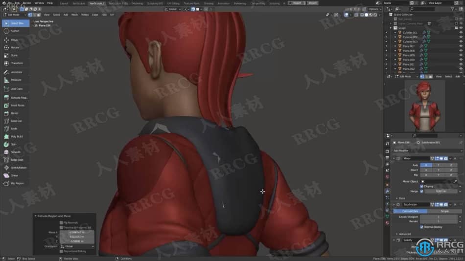 Blender英雄联盟游戏角色皮城执法官Vi制作视频课程 3D 第6张