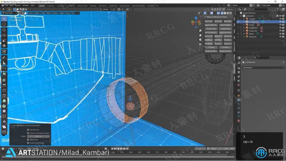 Blender生化奇兵游戏步枪完整实例制作流程视频教程 3D 第3张