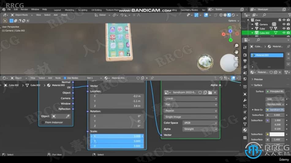【中文字幕】Blender 3.2苹果手机iPhone完整实例制作视频课程 3D 第10张
