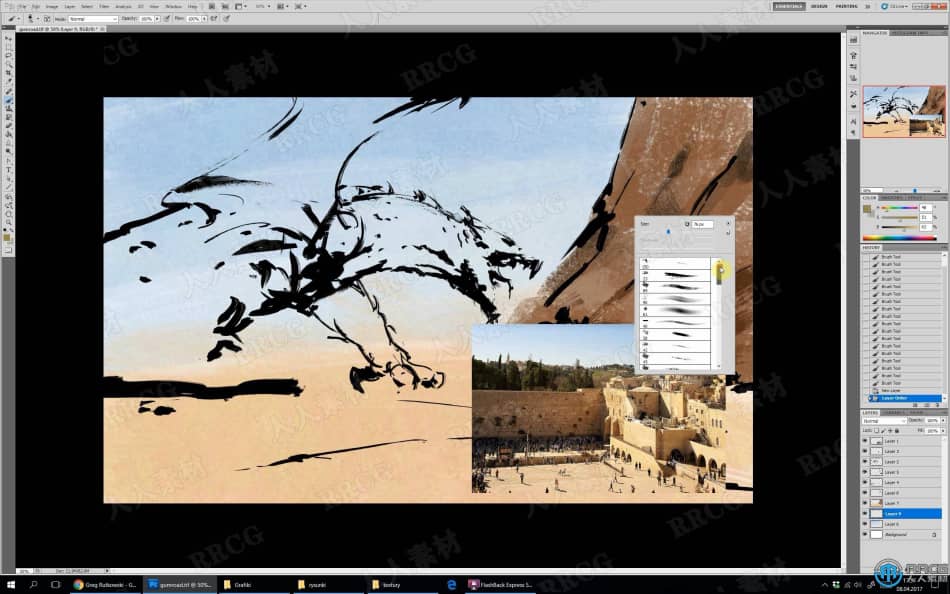 沙漠之龙概念场景设计数字绘画实例训练视频教程 PS教程 第3张