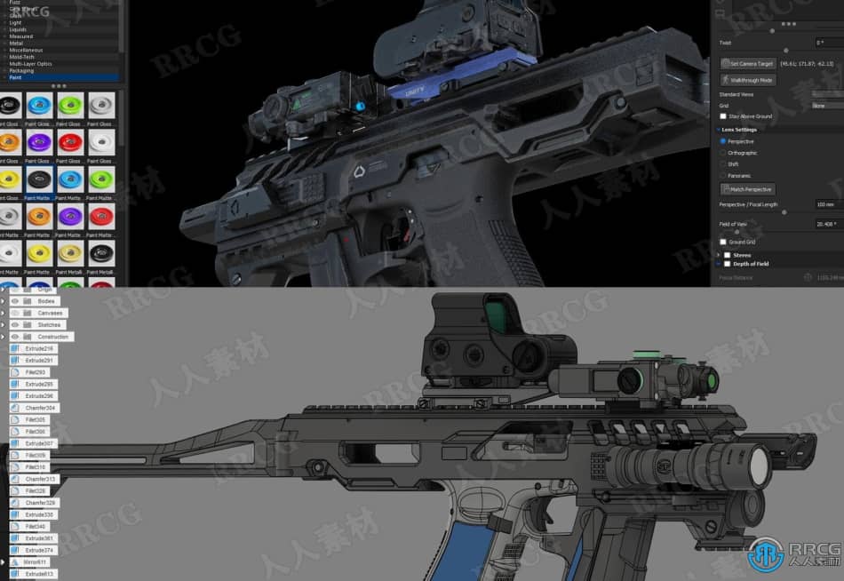Fusion 360逼真游戏武器概念设计制作视频教程 CG 第5张