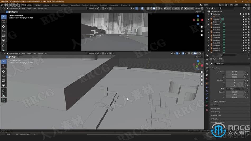 Blender和PS动画背景概念艺术设计视频教程 3D 第3张