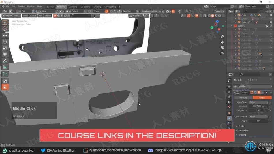 Blender游戏武器AR-15机枪完整制作流程视频教程 3D 第9张