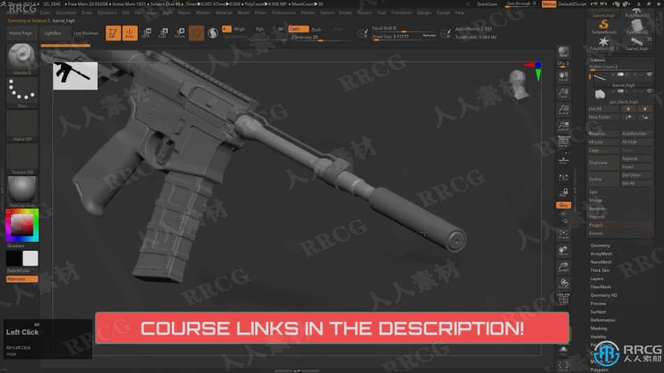 Blender游戏武器AR-15机枪完整制作流程视频教程 3D 第16张