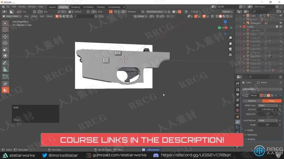 Blender游戏武器AR-15机枪完整制作流程视频教程 3D 第8张