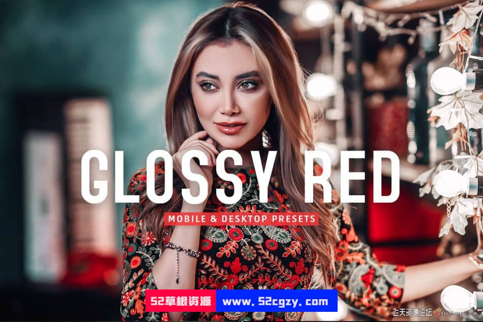 【Lightroom预设】通透暖红色调人像Glossy Red Pro Lightroom Presets LR预设 第1张
