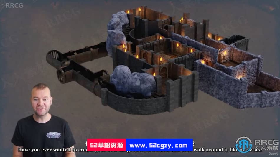 【中文字幕】Blender和UE5暗黑地牢风格模块化RPG游戏制作视频教程 3D 第2张